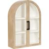 imageKate and Laurel Arcott Modern Arch Wall Cabinet 21 x 8 x 30 Natural Wood and White Transitional Arched Cabinet for Use as OverTheToilet Storage or Living Room Storage CabinetWhite