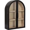 imageKate and Laurel Arcott Modern Arch Wall Cabinet 21 x 8 x 30 Natural Wood and White Transitional Arched Cabinet for Use as OverTheToilet Storage or Living Room Storage CabinetBlack