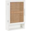 imageKate and Laurel Ori Transitional Cane Wall Cabinet with Door 15 x 7 x 24 Black and Natural Rattan Decorative Rattan Over The Toilet Cabinet with Two Shelves and Bonus Storage Cubby15x7x24