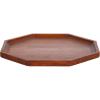 imageKate and Laurel Thorpe MidCentury Solid Wood Octagon Serving Tray 16 Inch Diameter Walnut Brown Modern Geometric FoodSafe Tray for Use as Charcuterie Board or Living Room Ottoman Tray