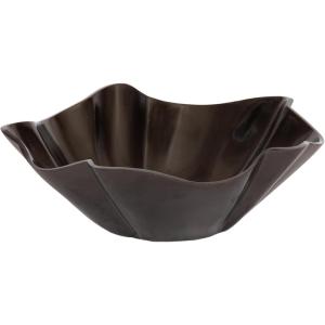 imageKate and Laurel Flutte Scalloped Decorative Metal Serving Bowl 10 x 10 x 3 Black Nickel Modern Wavy Fruit Bowl for Kitchen Counter or Use as Tabletop Storage for an Entryway TablePewter