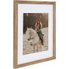 imageDesignOvation Gallery Wood Photo Frame Set for Customizable Wall Display Black 11x14 matted to 8x10 Pack of 4Rustic Brown