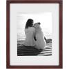 imageDesignOvation Gallery Wood Photo Frame Set for Customizable Wall Display Black 11x14 matted to 8x10 Pack of 4Walnut Brown