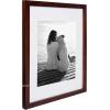 imageDesignOvation Gallery Wood Photo Frame Set for Customizable Wall Display Black 11x14 matted to 8x10 Pack of 4Walnut Brown