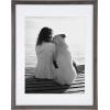 imageDesignOvation Gallery Wood Photo Frame Set for Customizable Wall Display Walnut Brown 14x18 matted to 11x14 Pack of 2Gray