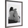 imageDesignOvation Gallery Wood Photo Frame Set for Customizable Wall Display Walnut Brown 14x18 matted to 11x14 Pack of 2Gray