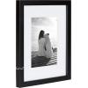 imageDesignOvation Gallery Wood Photo Frame Set for Customizable Wall or Desktop Display Rustic Brown 8x10 matted to 5x7 Pack of 4Black