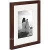 imageDesignOvation Gallery Wood Photo Frame Set for Customizable Wall or Desktop Display Rustic Brown 8x10 matted to 5x7 Pack of 4Walnut Brown