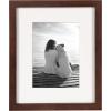 imageDesignOvation Gallery Wood Photo Frame Set for Customizable Wall or Desktop Display Rustic Brown 8x10 matted to 5x7 Pack of 4Walnut Brown