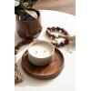 imageKate and Laurel Anaya Wooden ThreePiece Decor Accent Set Walnut Brown Set of 3 Modern Tabletop Decor Set Including Planter Pot Accent Tray and Beaded RopeWalnut Brown