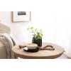imageKate and Laurel Anaya Wooden ThreePiece Decor Accent Set Walnut Brown Set of 3 Modern Tabletop Decor Set Including Planter Pot Accent Tray and Beaded RopeNaturalBlack