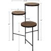 imageKate and Laurel Fields Modern TriLevel Metal and Wood Plant Stand 17 x 22 x 30 Black and Gold Decorative Three Tier Plant Stand for Display and StorageBlack