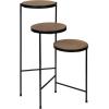 imageKate and Laurel Fields Modern TriLevel Metal and Wood Plant Stand 17 x 22 x 30 Black and Gold Decorative Three Tier Plant Stand for Display and StorageBlack