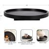 imageKate and Laurel Halsey Round Lazy Susan Tray Organizer 18 Inch Diameter Black Transitional Round Countertop Organizer with Turning Lazy Susan for Kitchen Storage