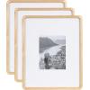 imageKate and Laurel Inglewood Modern Wall Picture Frame Set of 3 11x14 matted to 5x7 Natural Wood ThreePiece Frame Set for Gallery Wall Accent Set in Living Room DecorNatural