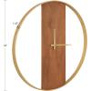 imageKate and Laurel Ladd Modern Glam 24quot Numberless Wood and Metal Round Wall Clock Walnut Brown and Gold Contemporary Wall DecorWalnut BrownGold