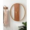 imageKate and Laurel Ladd Modern Glam 24quot Numberless Wood and Metal Round Wall Clock Walnut Brown and Gold Contemporary Wall DecorWalnut BrownGold
