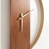 imageKate and Laurel Ladd Modern Glam 24quot Numberless Wood and Metal Round Wall Clock Walnut Brown and Gold Contemporary Wall DecorWalnut BrownGold