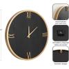 imageKate and Laurel Pronte Modern Round Wood and Metal Wall Clock 22 Inch Diameter Rustic Brown and Black Decorative Minimal Clock for Bedroom Entryway or Living Room DecorBlackGold