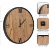 imageKate and Laurel Pronte Modern Round Wood and Metal Wall Clock 22 Inch Diameter Rustic Brown and Black Decorative Minimal Clock for Bedroom Entryway or Living Room DecorBrownBlack