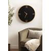 imageKate and Laurel Pronte Modern Round Wood and Metal Wall Clock 22 Inch Diameter Rustic Brown and Black Decorative Minimal Clock for Bedroom Entryway or Living Room DecorBlackGold