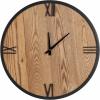 imageKate and Laurel Pronte Modern Round Wood and Metal Wall Clock 22 Inch Diameter Rustic Brown and Black Decorative Minimal Clock for Bedroom Entryway or Living Room DecorBrownBlack