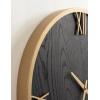 imageKate and Laurel Pronte Modern Round Wood and Metal Wall Clock 22 Inch Diameter Rustic Brown and Black Decorative Minimal Clock for Bedroom Entryway or Living Room DecorBlackGold