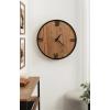 imageKate and Laurel Pronte Modern Round Wood and Metal Wall Clock 22 Inch Diameter Rustic Brown and Black Decorative Minimal Clock for Bedroom Entryway or Living Room DecorBrownBlack