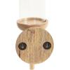 imageKate and Laurel Shae Transitional Wooden Wall Sconce 5 x 5 x 13 Black Modern Candle Holder with Removable Glass Cylinder for Flameless Pillar Candles in Bedroom or EntrywayNatural