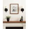 imageKate and Laurel Shae Transitional Wooden Wall Sconce 5 x 5 x 13 Black Modern Candle Holder with Removable Glass Cylinder for Flameless Pillar Candles in Bedroom or EntrywayBlack