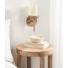 imageKate and Laurel Shae Transitional Wooden Wall Sconce 5 x 5 x 13 Black Modern Candle Holder with Removable Glass Cylinder for Flameless Pillar Candles in Bedroom or EntrywayNatural