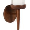 imageKate and Laurel Shae Transitional Wooden Wall Sconce 5 x 5 x 13 Black Modern Candle Holder with Removable Glass Cylinder for Flameless Pillar Candles in Bedroom or EntrywayWalnut Brown