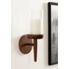 imageKate and Laurel Shae Transitional Wooden Wall Sconce 5 x 5 x 13 Black Modern Candle Holder with Removable Glass Cylinder for Flameless Pillar Candles in Bedroom or EntrywayWalnut Brown