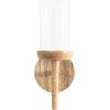 imageKate and Laurel Shae Transitional Wooden Wall Sconce 5 x 5 x 13 Black Modern Candle Holder with Removable Glass Cylinder for Flameless Pillar Candles in Bedroom or EntrywayNatural