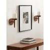 imageKate and Laurel Shae Transitional Wooden Wall Sconce 5 x 5 x 13 Black Modern Candle Holder with Removable Glass Cylinder for Flameless Pillar Candles in Bedroom or EntrywayWalnut Brown