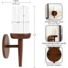 imageKate and Laurel Shae Transitional Wooden Wall Sconce 5 x 5 x 13 Black Modern Candle Holder with Removable Glass Cylinder for Flameless Pillar Candles in Bedroom or EntrywayWalnut Brown