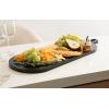 imageKate and Laurel Staven Transitional Capsule Serving Board 30 x 11 Black Modern FoodSafe Charcuterie Board Made from Solid Mango Wood for Use as Kitchen Countertop Cheese BoardBlack