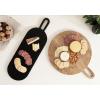 imageKate and Laurel Staven Transitional TwoPiece Serving Boards Set 14 x 10 Set of 2 Natural Wood Modern FoodSafe Charcuterie Boards from Solid Mango Wood for Use as Kitchen Countertop DcorNaturalBlack