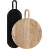 imageKate and Laurel Staven Transitional TwoPiece Serving Boards Set 14 x 10 Set of 2 Natural Wood Modern FoodSafe Charcuterie Boards from Solid Mango Wood for Use as Kitchen Countertop DcorNaturalBlack