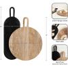 imageKate and Laurel Staven Transitional TwoPiece Serving Boards Set 14 x 10 Set of 2 Natural Wood Modern FoodSafe Charcuterie Boards from Solid Mango Wood for Use as Kitchen Countertop DcorNaturalBlack