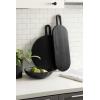 imageKate and Laurel Staven Transitional TwoPiece Serving Boards Set 14 x 10 Set of 2 Natural Wood Modern FoodSafe Charcuterie Boards from Solid Mango Wood for Use as Kitchen Countertop DcorBlack