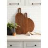 imageKate and Laurel Staven Transitional TwoPiece Serving Boards Set 14 x 10 Set of 2 Natural Wood Modern FoodSafe Charcuterie Boards from Solid Mango Wood for Use as Kitchen Countertop DcorWalnut Brown