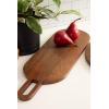 imageKate and Laurel Staven Transitional TwoPiece Serving Boards Set 14 x 10 Set of 2 Natural Wood Modern FoodSafe Charcuterie Boards from Solid Mango Wood for Use as Kitchen Countertop DcorWalnut Brown