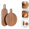 imageKate and Laurel Staven Transitional TwoPiece Serving Boards Set 14 x 10 Set of 2 Natural Wood Modern FoodSafe Charcuterie Boards from Solid Mango Wood for Use as Kitchen Countertop DcorWalnut Brown
