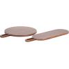 imageKate and Laurel Staven Transitional TwoPiece Serving Boards Set 14 x 10 Set of 2 Natural Wood Modern FoodSafe Charcuterie Boards from Solid Mango Wood for Use as Kitchen Countertop DcorWalnut Brown