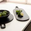 imageKate and Laurel Staven Transitional TwoPiece Serving Boards Set 14 x 10 Set of 2 Natural Wood Modern FoodSafe Charcuterie Boards from Solid Mango Wood for Use as Kitchen Countertop DcorBlack
