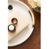 imageKate and Laurel Valeska Decorative Vegan Leather Round Tray with Metal Handles 14 x 14 Ivory and Gold Modern Circle Ottoman Tray for Use as Bathroom Vanity Decor or Display OptionIvoryGold