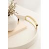 imageKate and Laurel Valeska Decorative Vegan Leather Round Tray with Metal Handles 14 x 14 Ivory and Gold Modern Circle Ottoman Tray for Use as Bathroom Vanity Decor or Display OptionIvoryGold