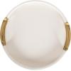 imageKate and Laurel Valeska Decorative Vegan Leather Round Tray with Metal Handles 14 x 14 Ivory and Gold Modern Circle Ottoman Tray for Use as Bathroom Vanity Decor or Display OptionIvoryGold