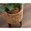 imageKate and Laurel Wikstrom Modern TwoPiece Planter Set with Liners 12 x 23 and 10 x 17 Natural Water Hyacinth Round Woven Planters for Use as Boho Plant Stands for Living Room or Bedroom Decor